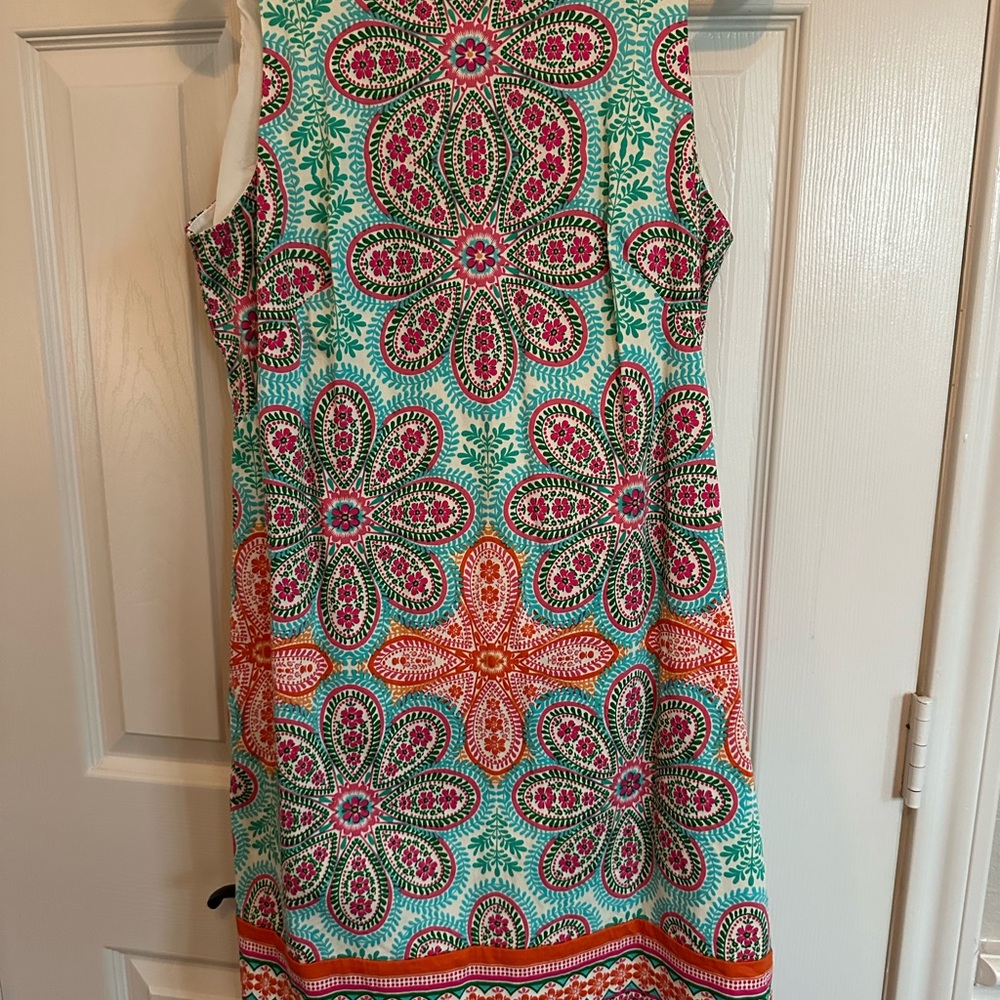 London Style Pink A-line Mini Dress Scoop Neck